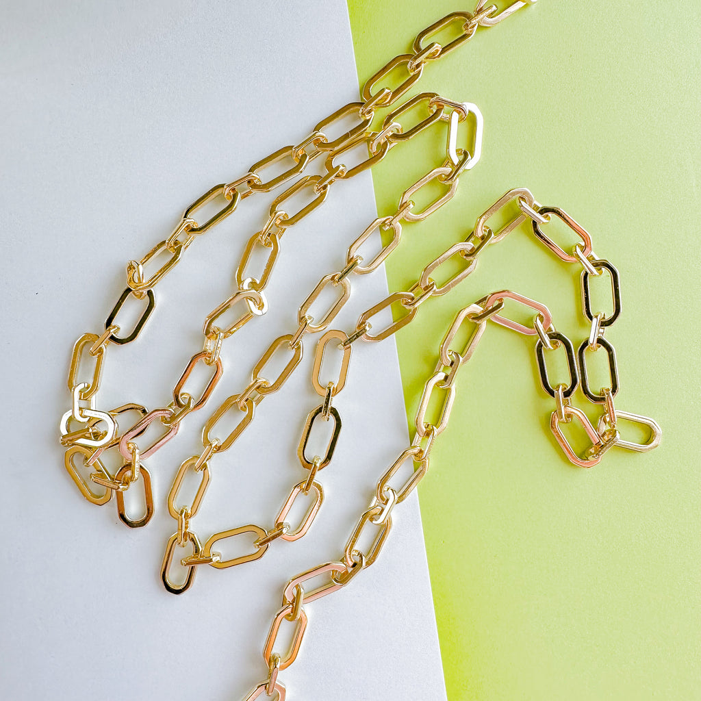 17mm Shiny Gold Flat Octagonal Link Chain – Beads, Inc.