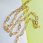 17mm Shiny Gold Flat Octagonal Link Chain