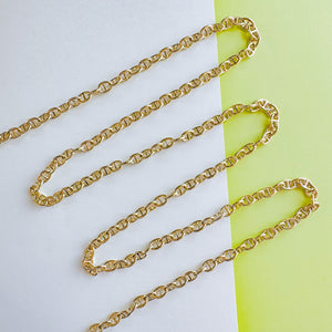 10mm Shiny Gold Oval Anchor Link Chain