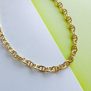 10mm Shiny Gold Oval Anchor Link Chain