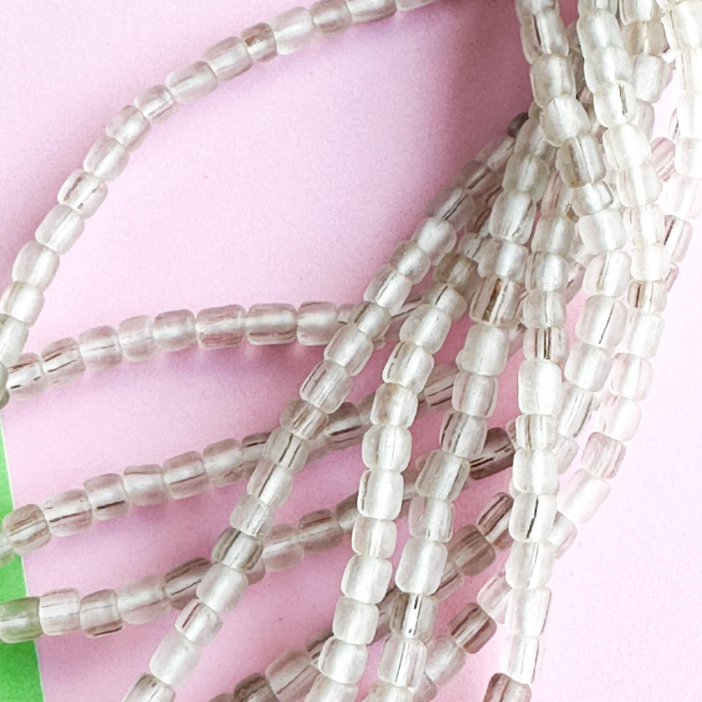 6mm Frosted Clear Striped Java Glass Strand – Beads, Inc.