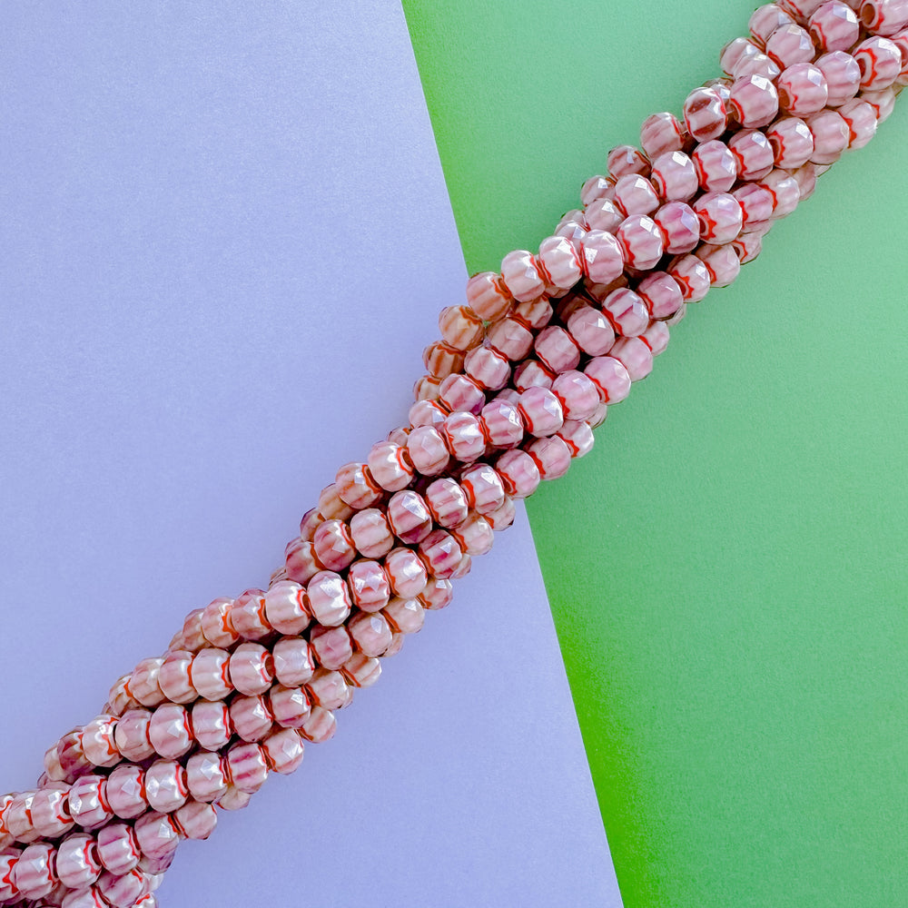 10mm Purple Chevron Cut Crystal Rondelle Strand