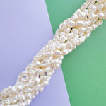 10mm White Mother of Pearl Coated Nugget Strand