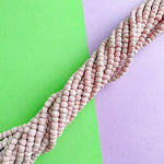 6mm Frosted Shell Pink Java Glass Strand