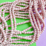 6mm Frosted Shell Pink Java Glass Strand