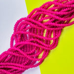 8mm Neon Berry Glass Rondelle Strand