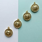 20mm Sun Face Gold Plated Pendant