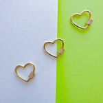 24mm Shiny Gold Pave Heart Lock Clasp