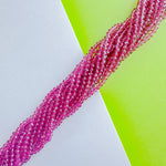 4mm Translucent Berry Faceted Crystal Rondelle Strand