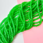 8mm Grassy Green Glass Rondelle Strand