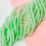 8mm Glowing Seafoam Glass Rondelle Strand