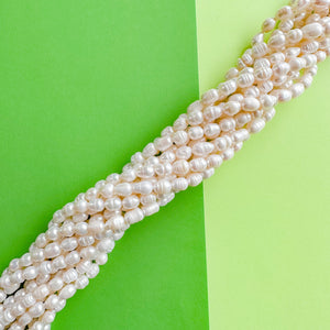 
                
                    Load image into Gallery viewer, 7mm White Freshwater Pearl Rice Strand
                
            