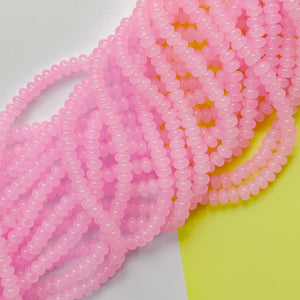 8mm Bubblegum Pink Glass Rondelle Strand
