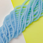 8mm Lake Blue Glass Rondelle Strand