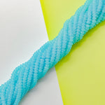 8mm Neon Sky Glass Rondelle Strand