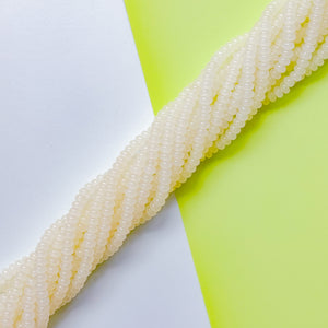 8mm Opal White Glass Rondelle Strand