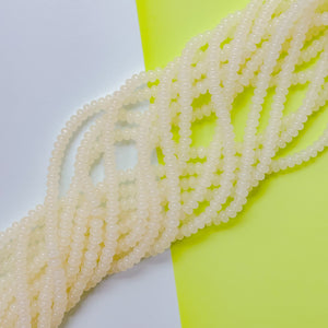 8mm Opal White Glass Rondelle Strand