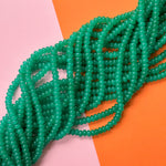 8mm Emerald Green Glass Rondelle Strand