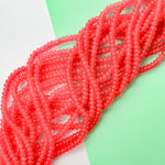 8mm Neon Hibiscus Glass Rondelle Strand