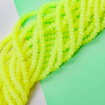 8mm Neon Yellow Glass Rondelle Strand