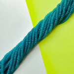 8mm Peacock Teal Glass Rondelle Strand