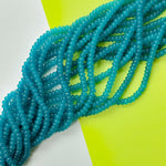 8mm Peacock Teal Glass Rondelle Strand