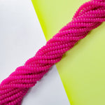 8mm Neon Berry Glass Rondelle Strand