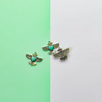 35mm Turquoise Cabachon Silver Thunderbird Heart Charm