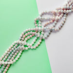 8mm Hex Cut Sugar Swirl Crystal Round Strand