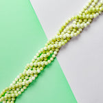 8mm Hex Cut Mint Swirl Crystal Round Strand