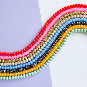 8mm Faceted Crystal Rondelle Rainbow Megawatt 8 Strand Bundle