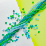 8mm Green Mist Smooth Glass Rondelle 5 Strand Bundle
