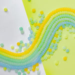 8mm Lemon Splash Smooth Glass Rondelle 5 Strand Bundle