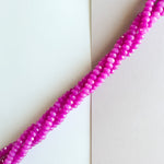 6mm Faceted Fuchsia Dyed Jade Rondelle Strand
