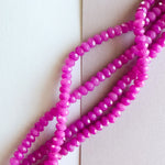 6mm Faceted Fuchsia Dyed Jade Rondelle Strand