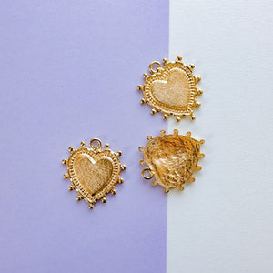 32mm Satin Gold Heart Charm