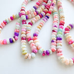 9mm Candy Rainbow Dyed Opal Carved Melon Strand