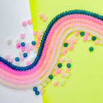 8mm Capri Mix Smooth Glass Rondelle 5 Strand Bundle