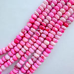 9mm Bright Pink Dyed Opal Carved Melon Strand