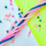 8mm Capri Mix Smooth Glass Rondelle 5 Strand Bundle