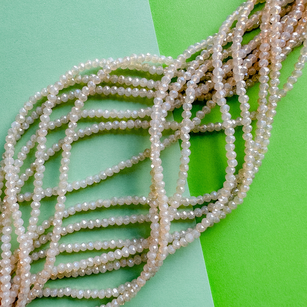 3mm Diamond Opal Faceted Chinese Crystal Strand Beads, Inc.