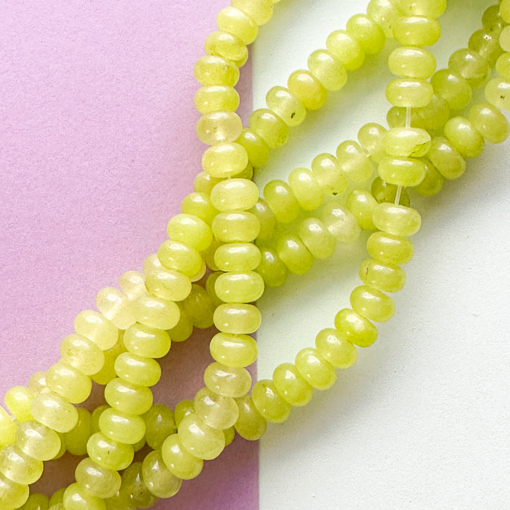 8mm Pear Smooth Dyed Jade Rondelle Strand