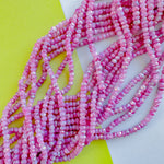 4mm Faceted Rainbow AB Coated Ruby Rondelle Strand
