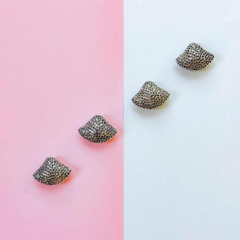 28mm Silver Plated Flare Triangle Bead - Pack of 4