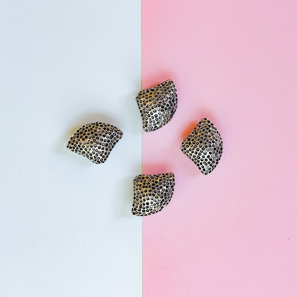 28mm Silver Plated Flare Triangle Bead - Pack of 4