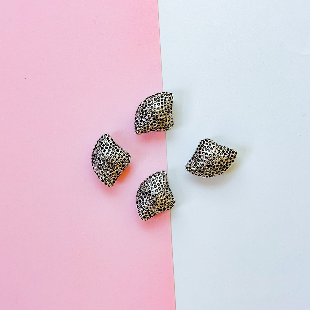 28mm Silver Plated Flare Triangle Bead - Pack of 4