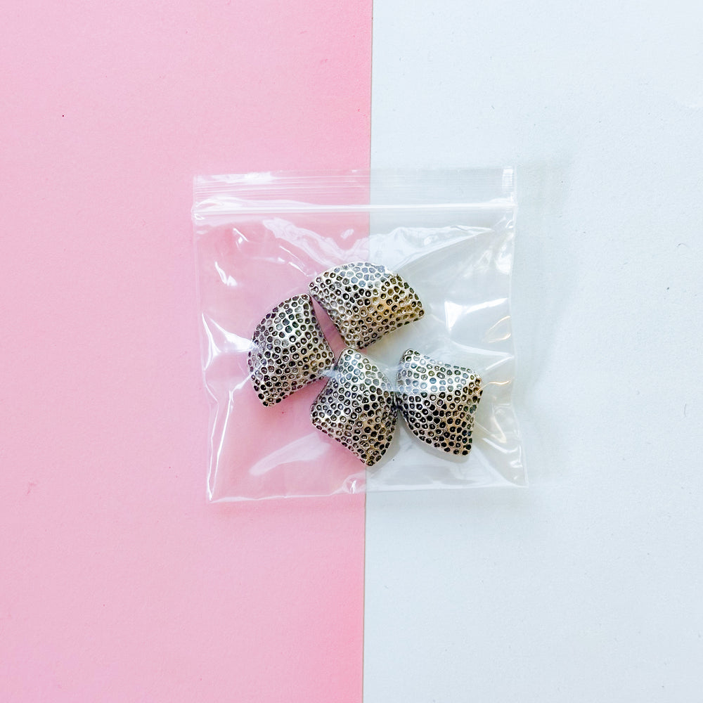 28mm Silver Plated Flare Triangle Bead - Pack of 4