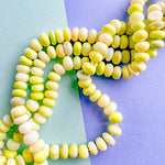 8mm Smooth Neon Yellow Dyed Opal Rondelle Strand