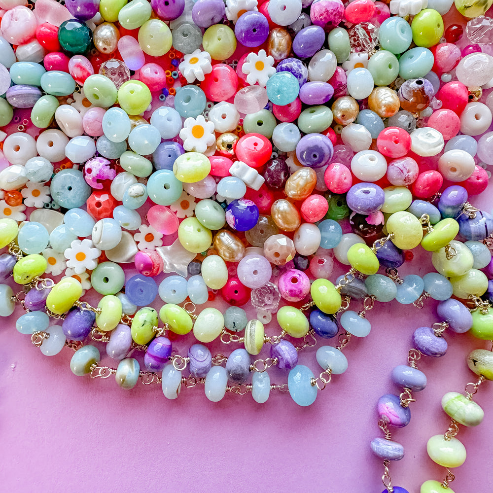 6mm Glass Rondelle beads, Pink/ Yellow Mix beads strand, spring Easter  beads , Pastel glass beads, bright colored beads smooth polished