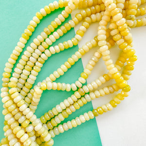 
                
                    Load image into Gallery viewer, 8mm Citrus Lime Faceted Natural New Jade Rondelle Strand
                
            